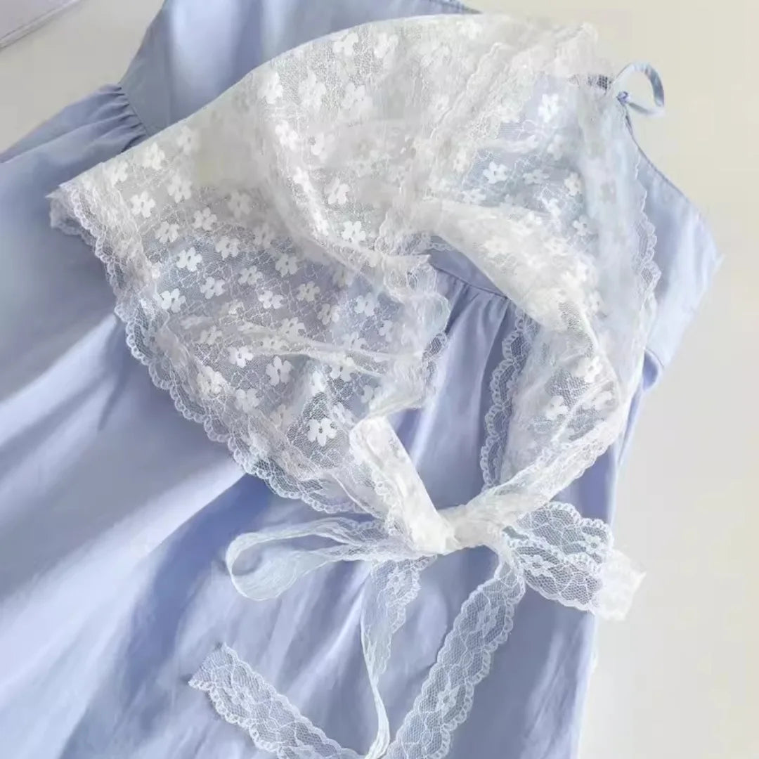 White Floral Lace Triangle Headscarf