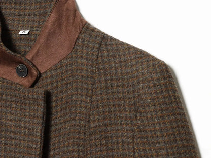 Glow Unbound LLC slim plaid collarless blazer