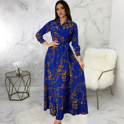 Glow Unbound LLC printed maxi shirt dress