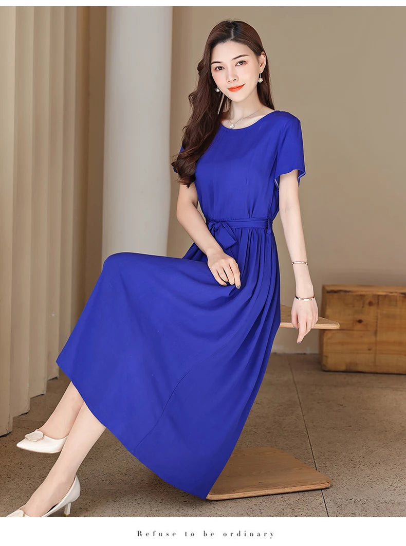 Glow Unbound LLC short-sleeve viscose midi dress