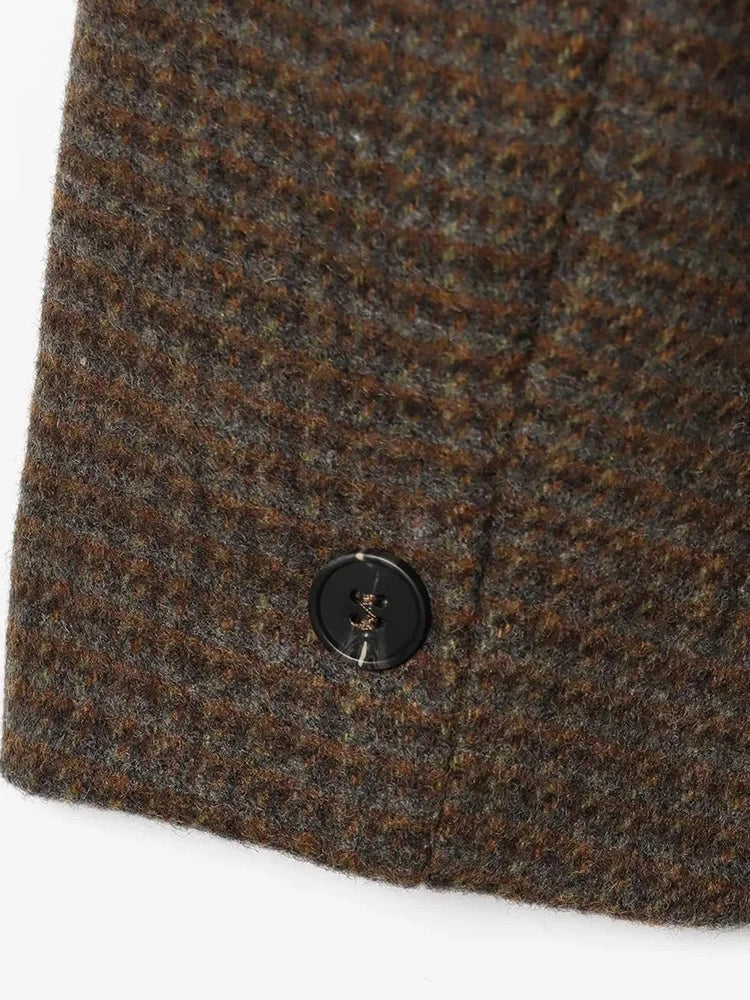Glow Unbound LLC slim plaid collarless blazer