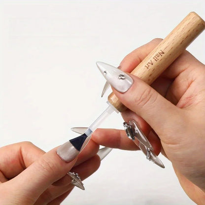 Nail Art Brush Set with Detachable Wooden Handle