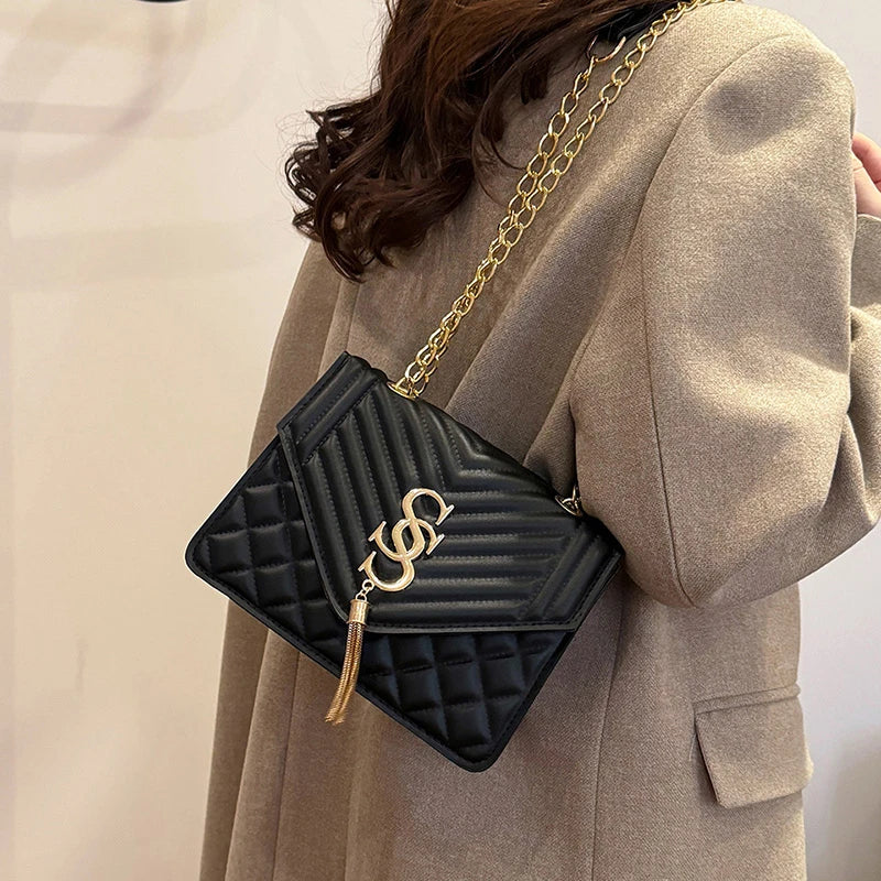 Glow Unbound LLC argyle quilted square crossbody bag