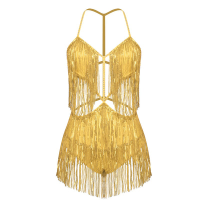 Sequin Fringe Dance Bodysuit