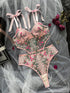 Glow Unbound LLC Floral Lace Bra and Thong Set