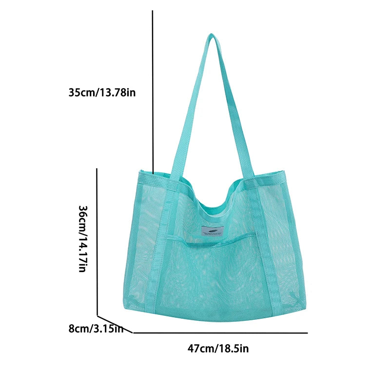Glow Unbound LLC transparent mesh shoulder tote bag
