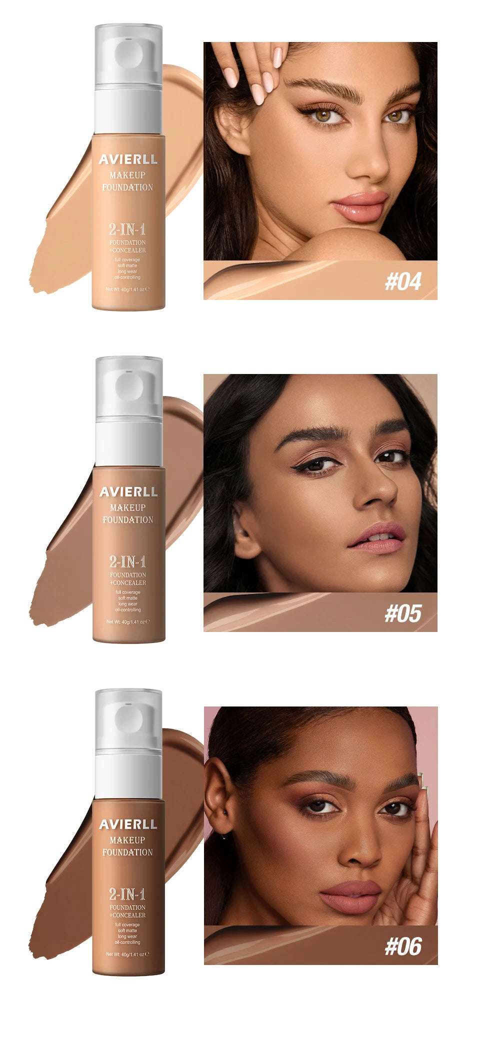  Waterproof Face Makeup, Moisturizing Foundation
