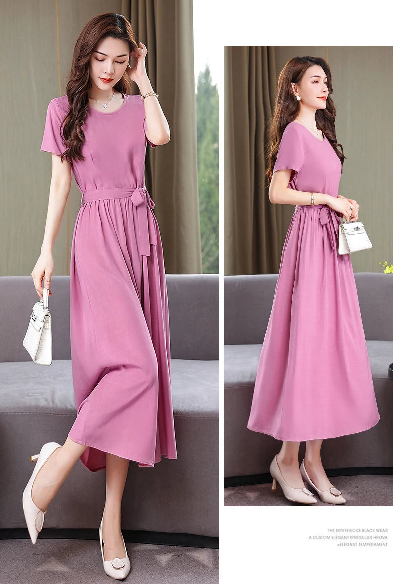 Glow Unbound LLC short-sleeve viscose midi dress