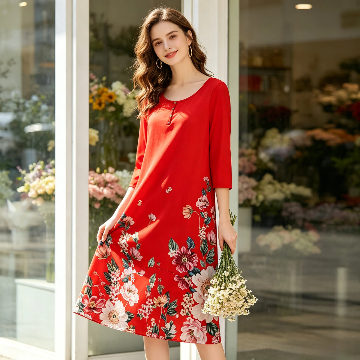 Glow Unbound LLC printed long-sleeve maxi dress