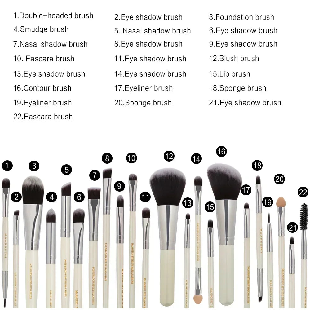 Pro Makeup Brush Set with Travel Bag