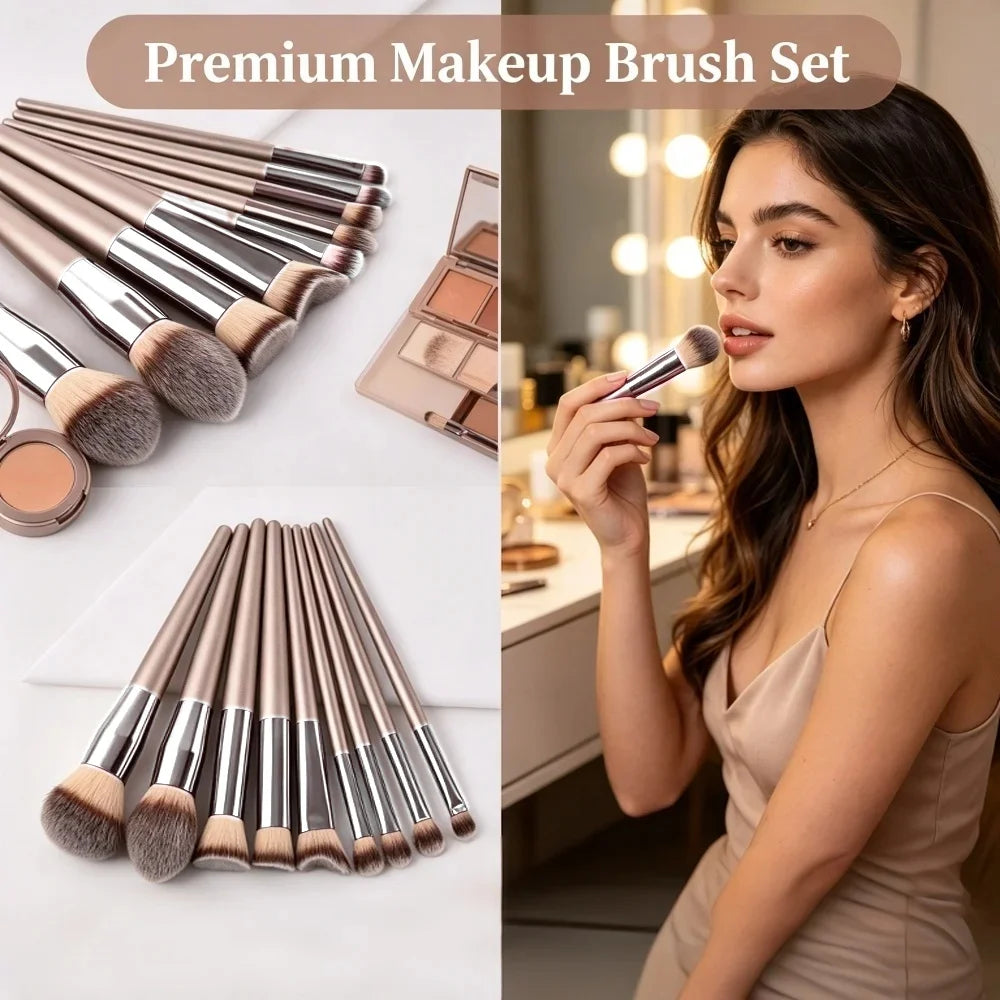 10-Piece Pro Makeup Brush Set