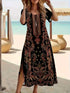 Glow Unbound LLC brown printed A-line dress
