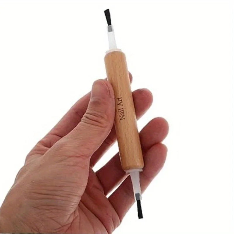 Nail Art Brush Set with Detachable Wooden Handle