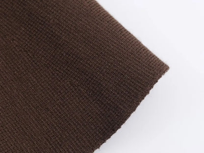 Glow Unbound LLC brown belted V-neck knit cardigan