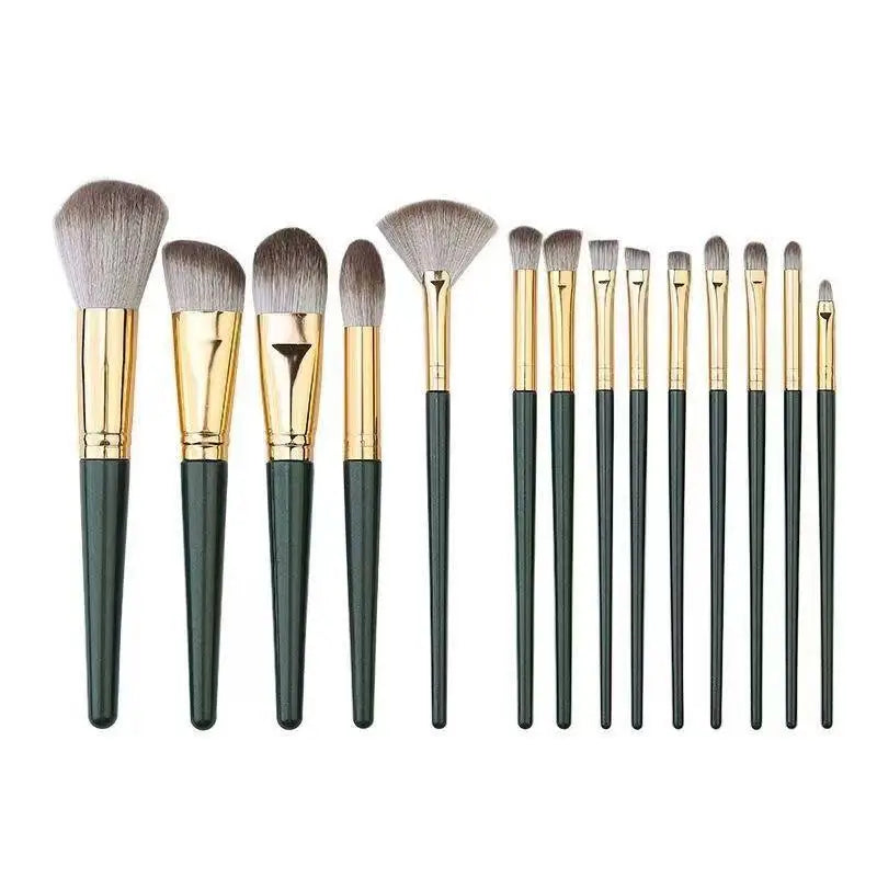 14-Piece Green Cloud Makeup Brush Set