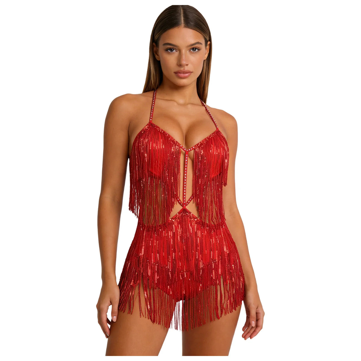 Sequin Fringe Dance Bodysuit