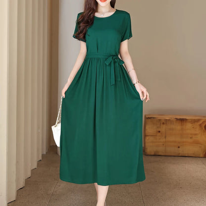 Glow Unbound LLC short-sleeve viscose midi dress