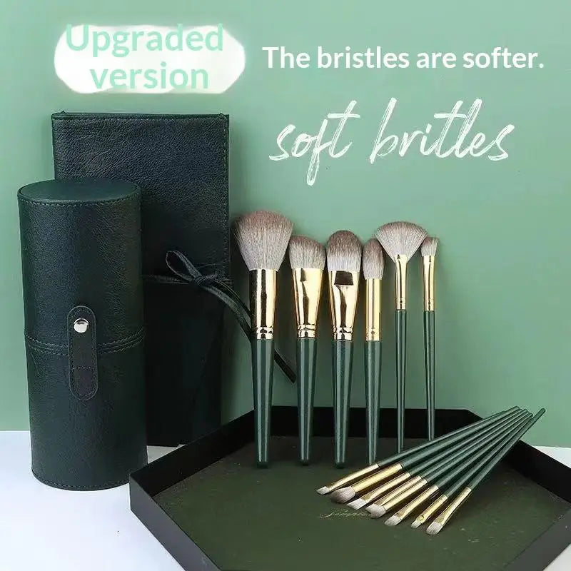 14-Piece Green Cloud Makeup Brush Set