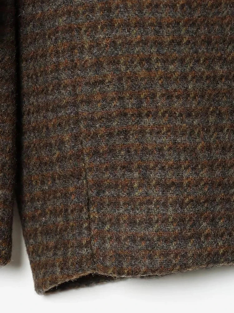 Glow Unbound LLC slim plaid collarless blazer