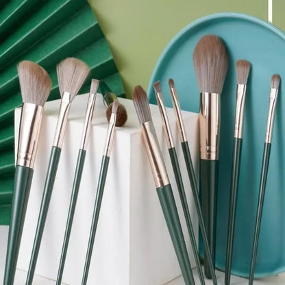 14-Piece Green Cloud Makeup Brush Set