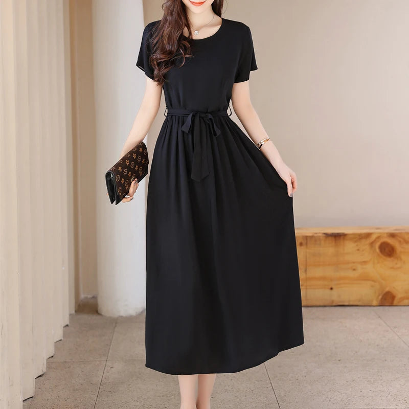 Glow Unbound LLC short-sleeve viscose midi dress