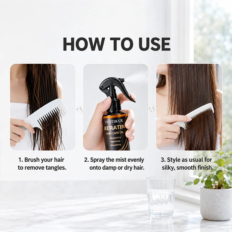 Glow Unbound LLC keratin hair oil spray