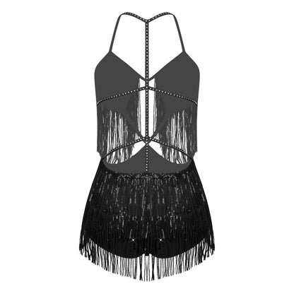 Sequin Fringe Dance Bodysuit