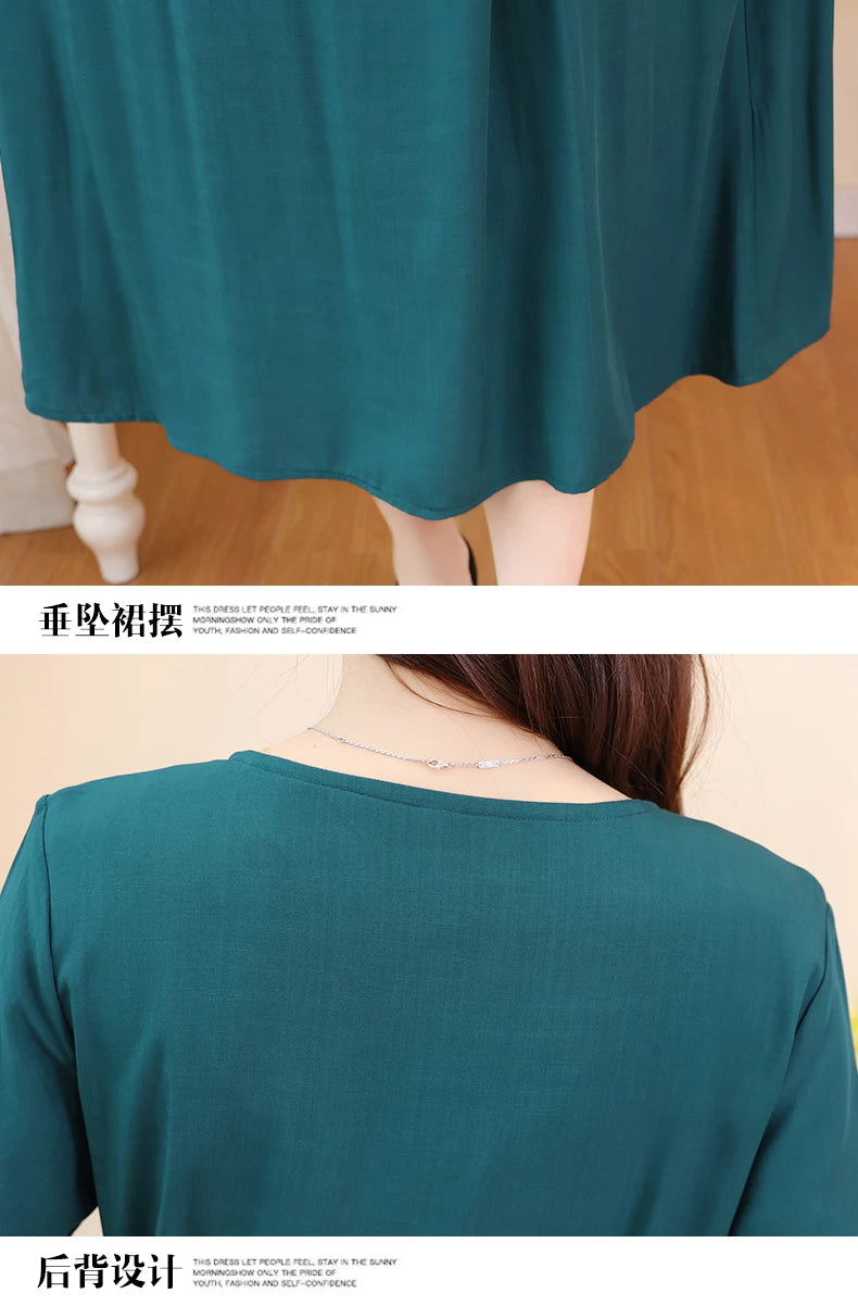 Glow Unbound LLC short-sleeve viscose midi dress
