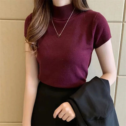 Glow Unbound LLC short-sleeve turtleneck knit top