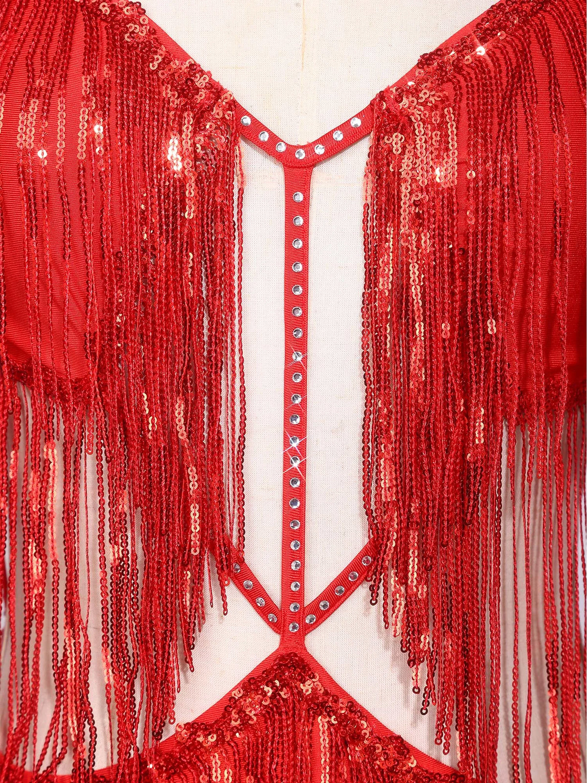 Sequin Fringe Dance Bodysuit