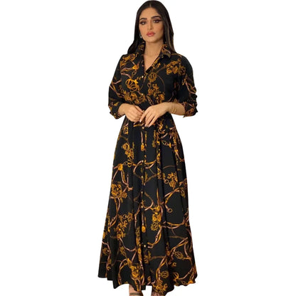 Glow Unbound LLC printed maxi shirt dress