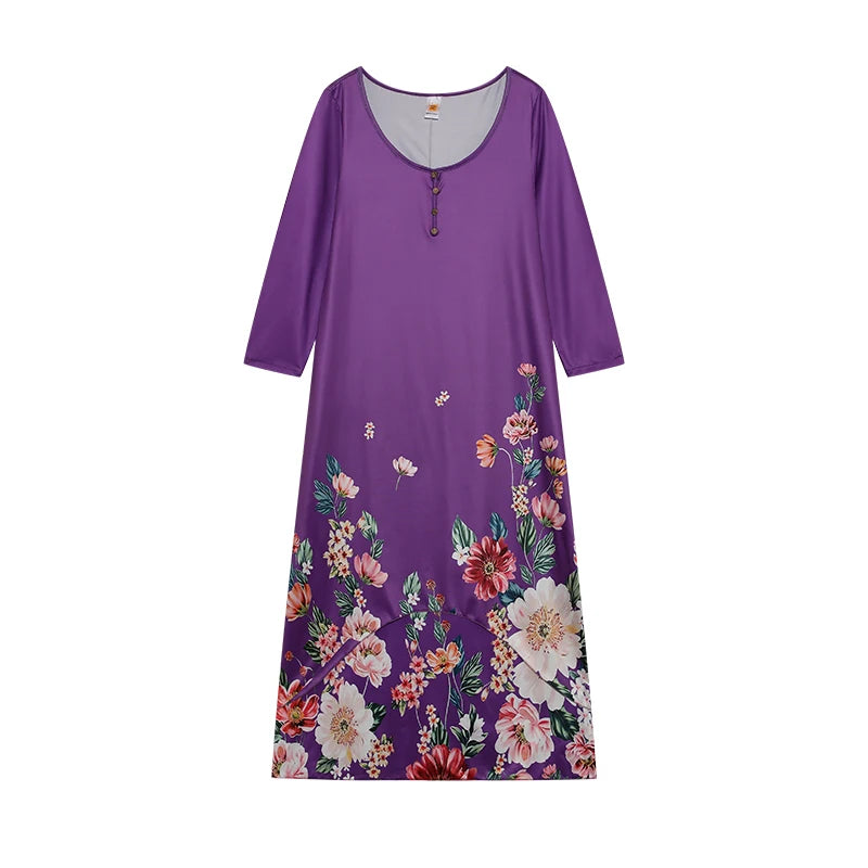 Glow Unbound LLC printed long-sleeve maxi dress