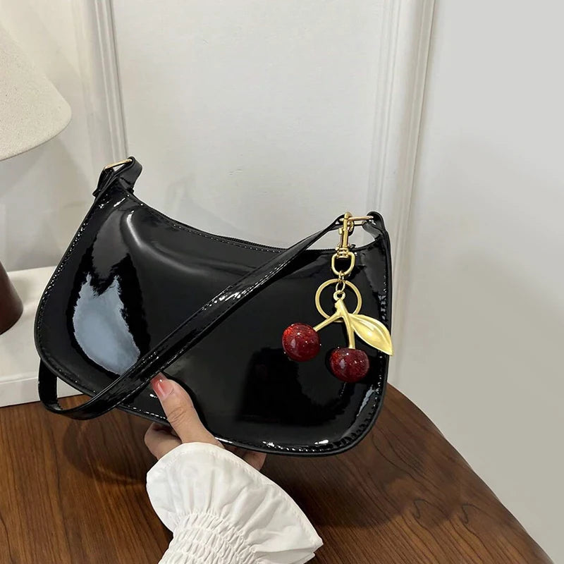 Glow Unbound LLC PU leather cherry pendant shoulder bag
