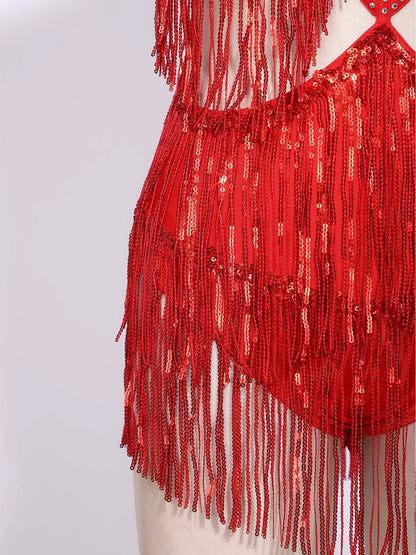 Sequin Fringe Dance Bodysuit
