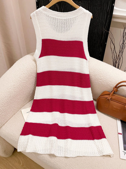 Glow Unbound LLC French chic striped sweater dress