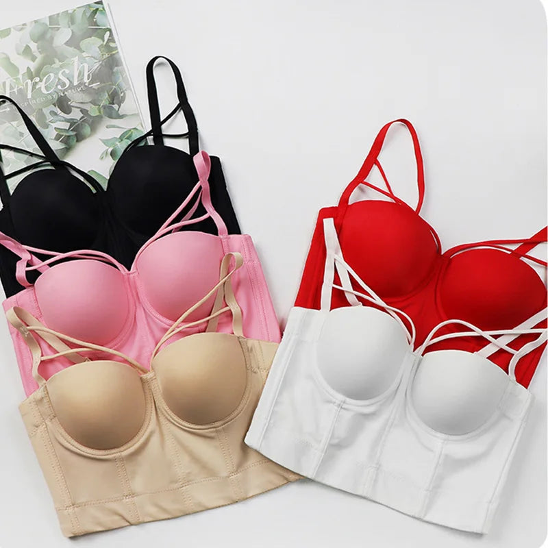 Push-Up Corset Bustier Top in 5 Colors Sizes S to XL