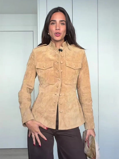 Glow Unbound LLC vintage faux suede cropped jacket