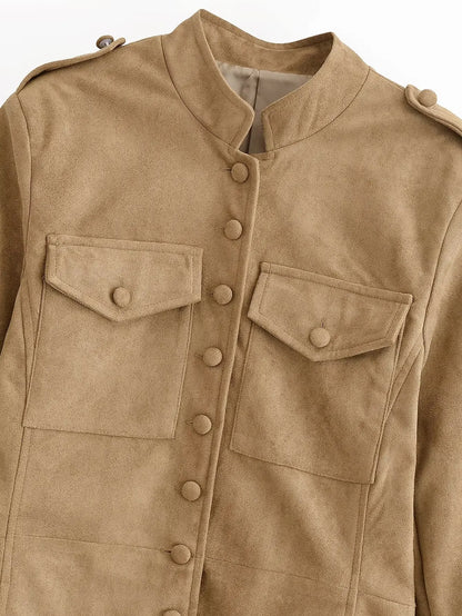 Glow Unbound LLC vintage faux suede cropped jacket