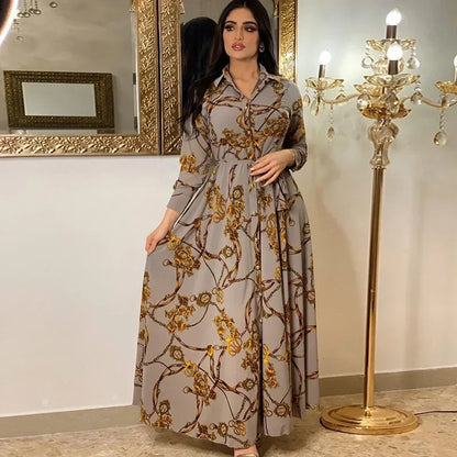 Glow Unbound LLC printed maxi shirt dress