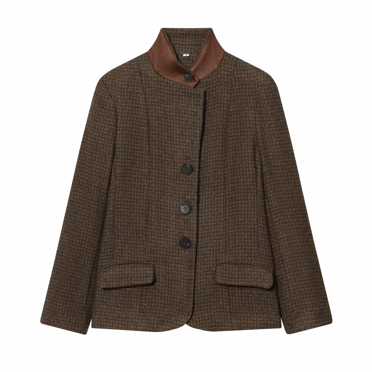 Glow Unbound LLC slim plaid collarless blazer