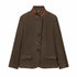 Glow Unbound LLC slim plaid collarless blazer