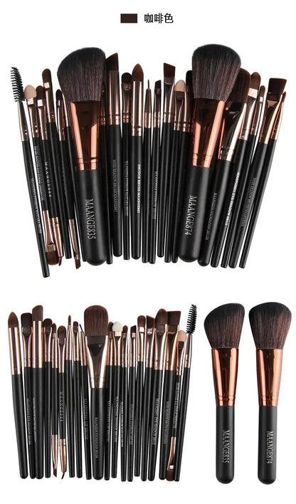 Pro Makeup Brush Set with Travel Bag