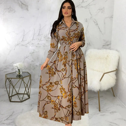Glow Unbound LLC printed maxi shirt dress