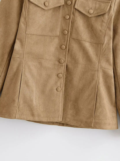 Glow Unbound LLC vintage faux suede cropped jacket