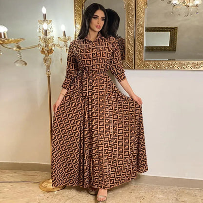 Glow Unbound LLC printed maxi shirt dress