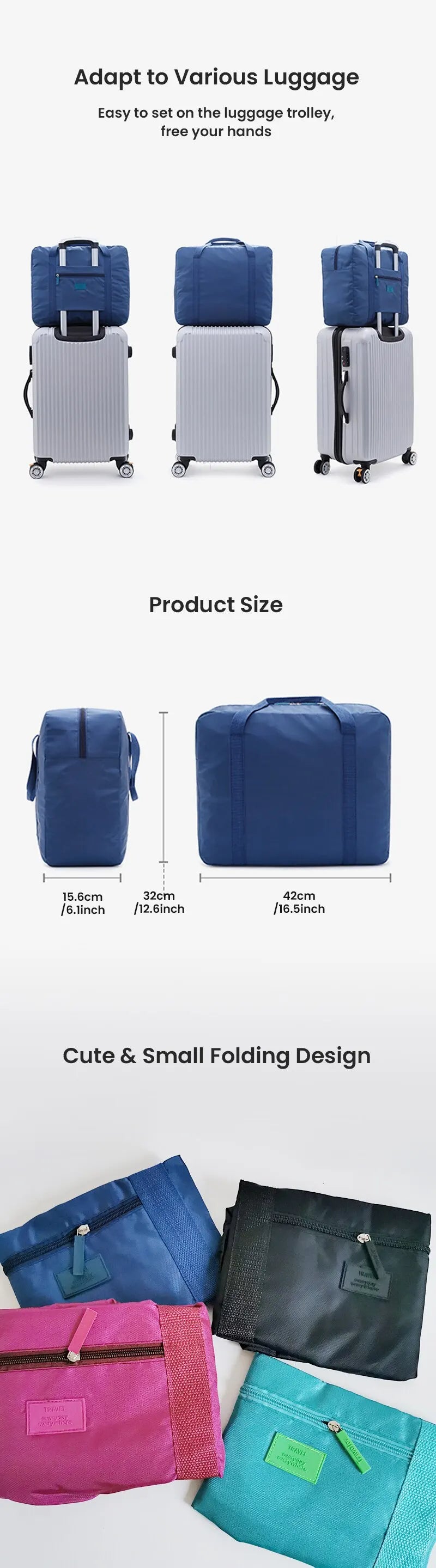 Glow Unbound LLC foldable travel duffel bag