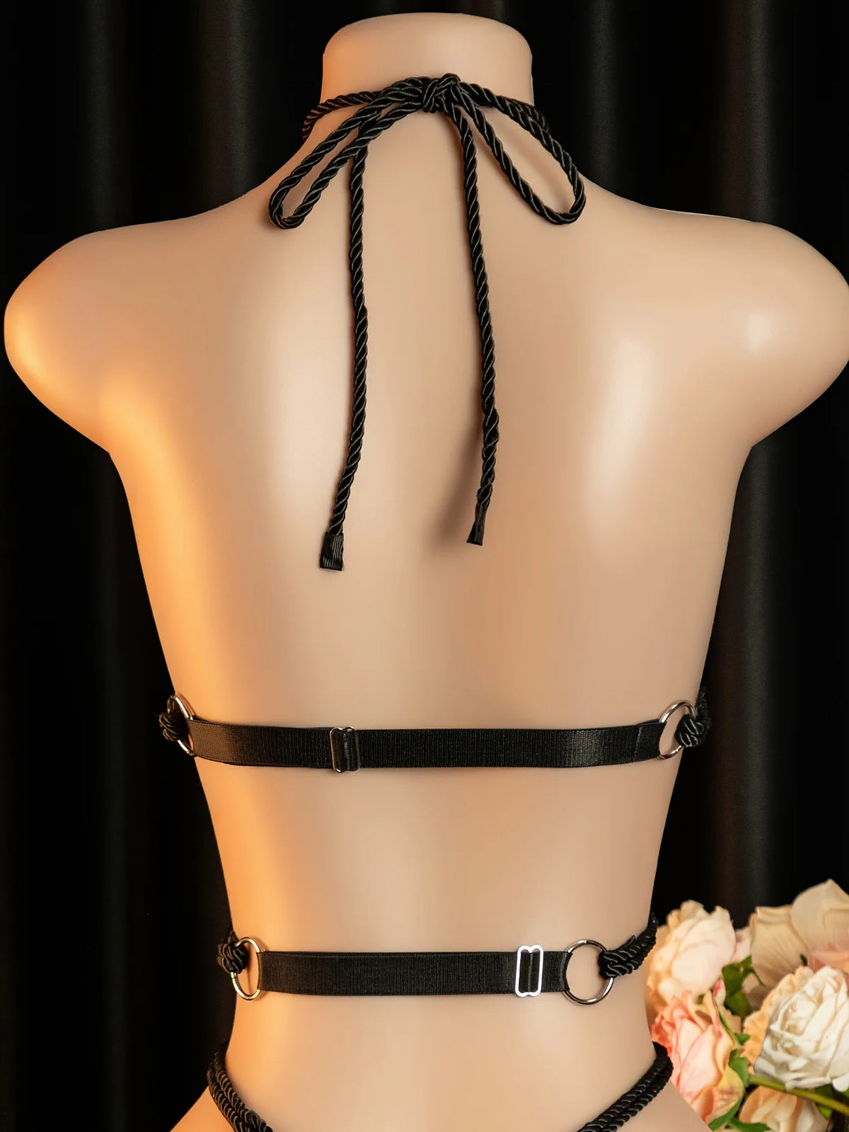 Lace Strappy Lingerie Set One Size