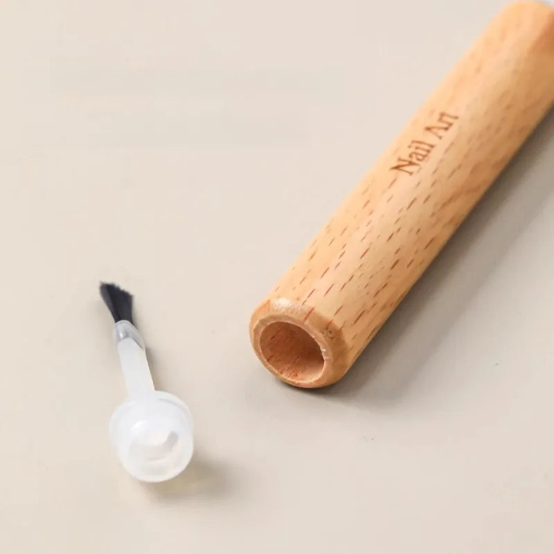 Nail Art Brush Set with Detachable Wooden Handle