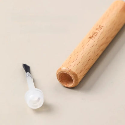 Nail Art Brush Set with Detachable Wooden Handle