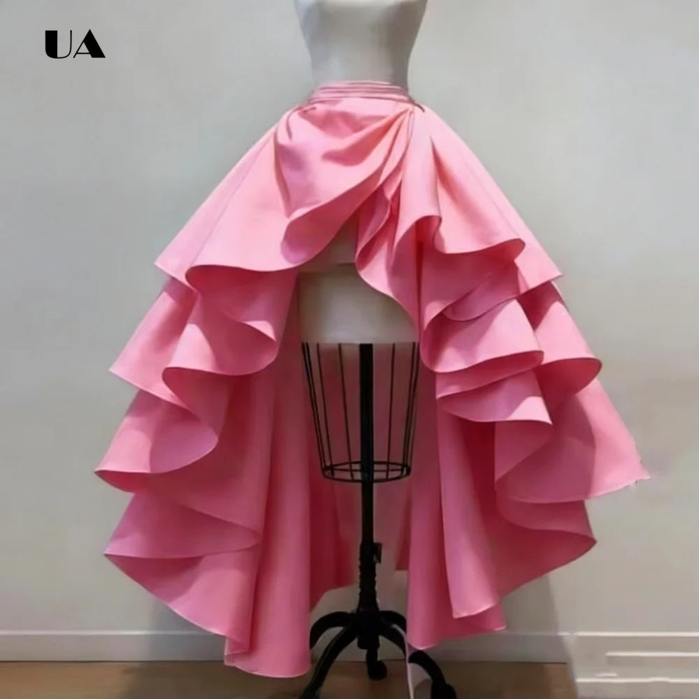 Glow Unbound LLC satin ruffle hi-lo maxi skirt